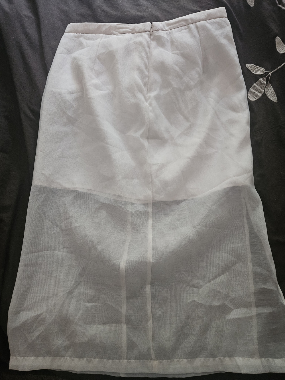 a new day White Midi Skirt with Sheer Hem Panel